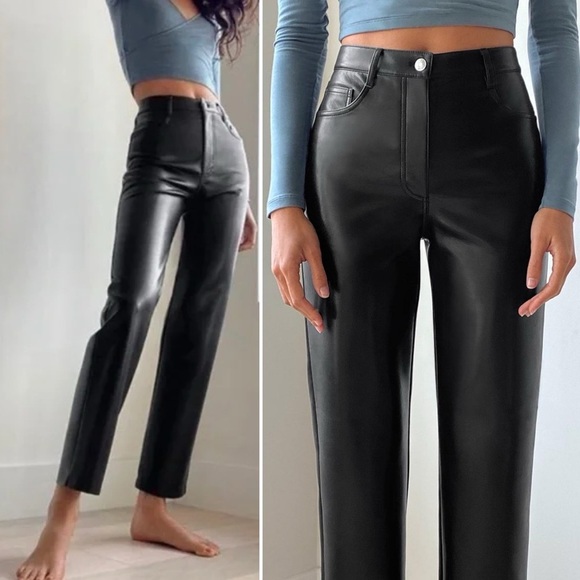 Wilfred Melina Faux Leather Straight Leg Pant - Picture 1 of 10